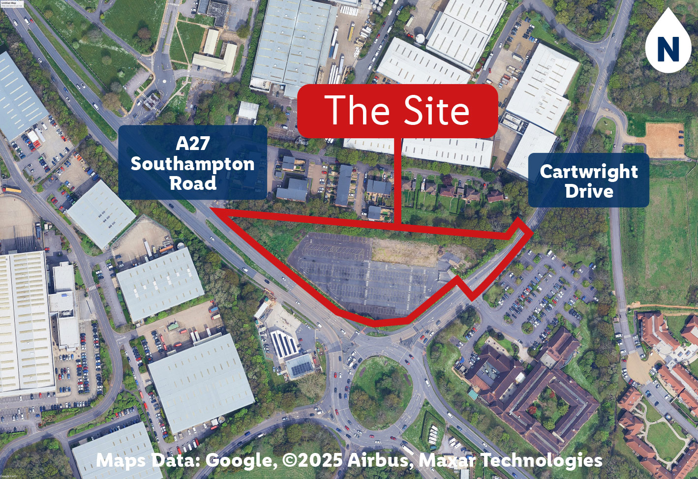 aerial photograph of the site