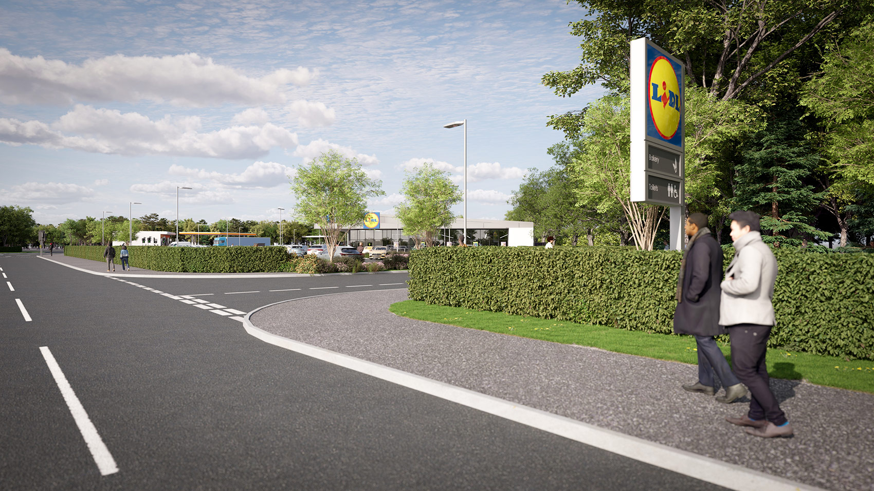 3D visual of the proposed store along Cartwright Drive