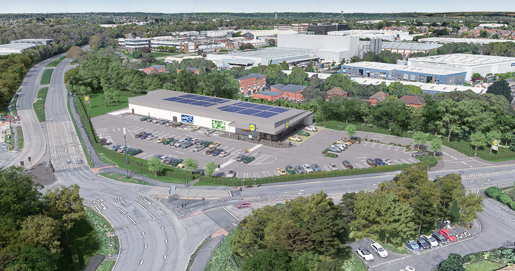 3D aerial visual of the proposed store